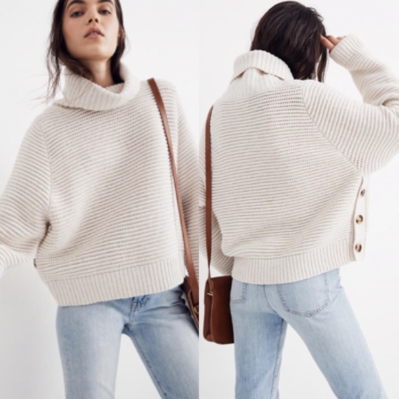 Madewell Sweaters - Madewell Side Button Turtleneck Sweater in XL